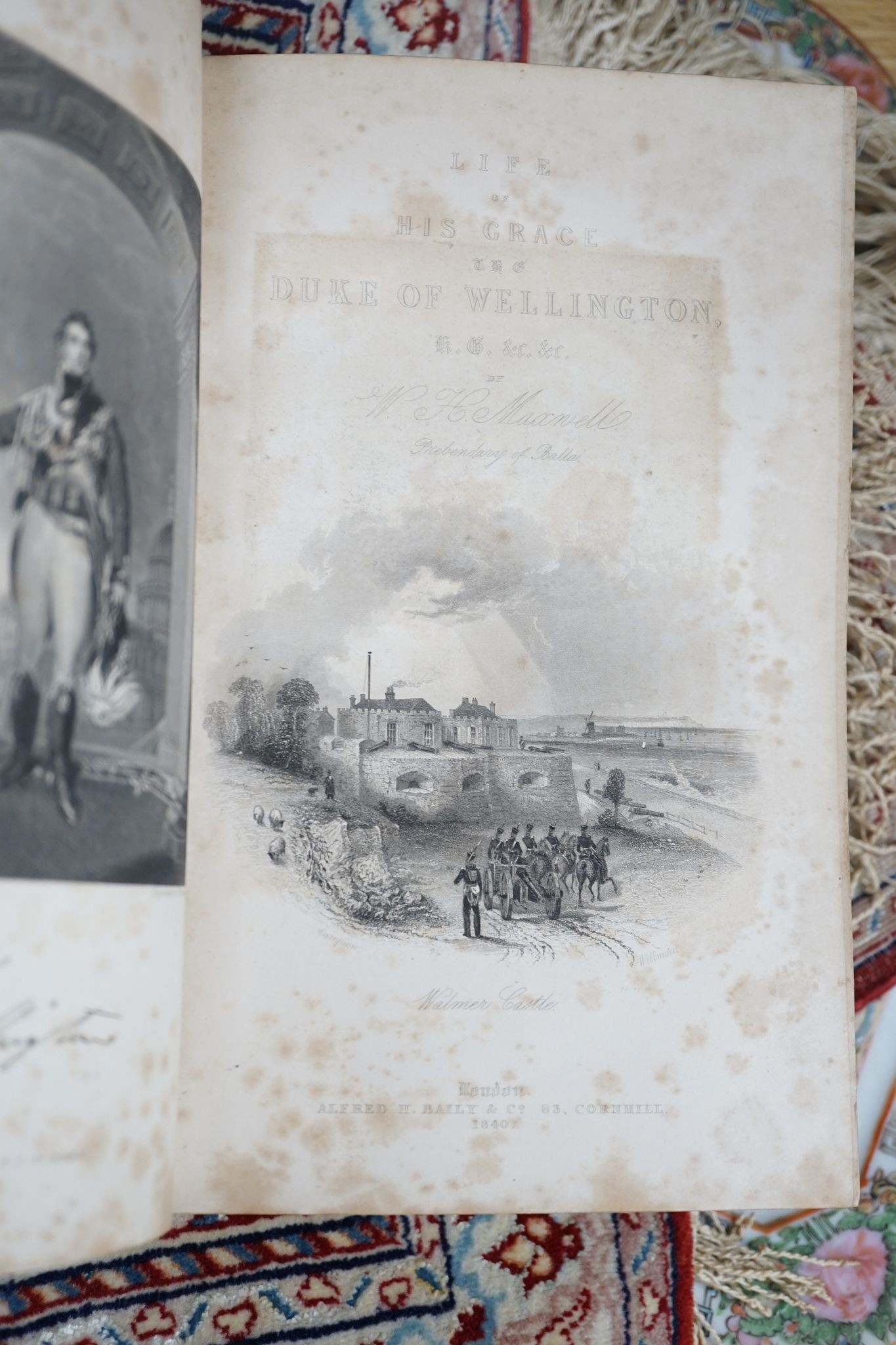 Maxwell, W.H. - Life of Field-Marshall His Grace the Duke of Wellington ..., 3 vols. pictorial engraved and printed titles, num. engraved plates (incl. portraits, maps & plans)